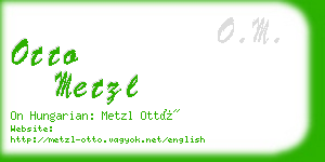 otto metzl business card